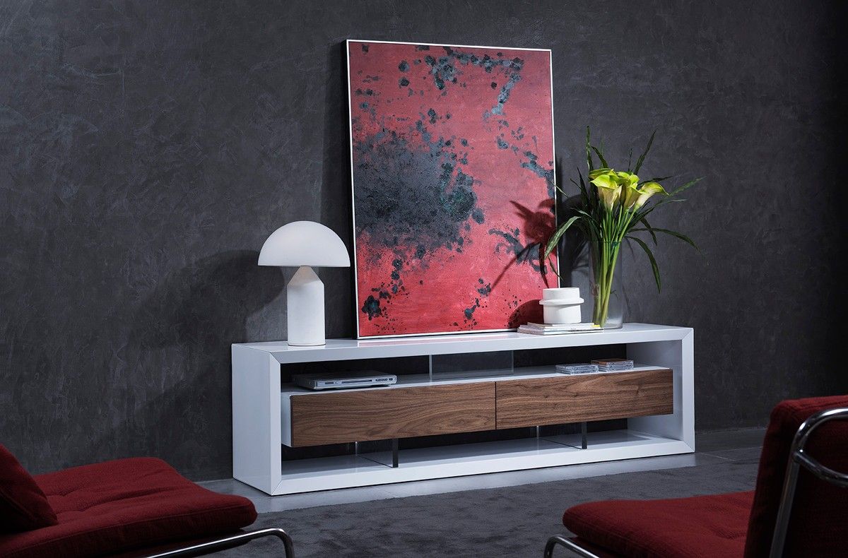 White Lacquer Modern Flat Screen Tv Stand With Drawers San With White Contemporary Tv Stands (View 9 of 15)