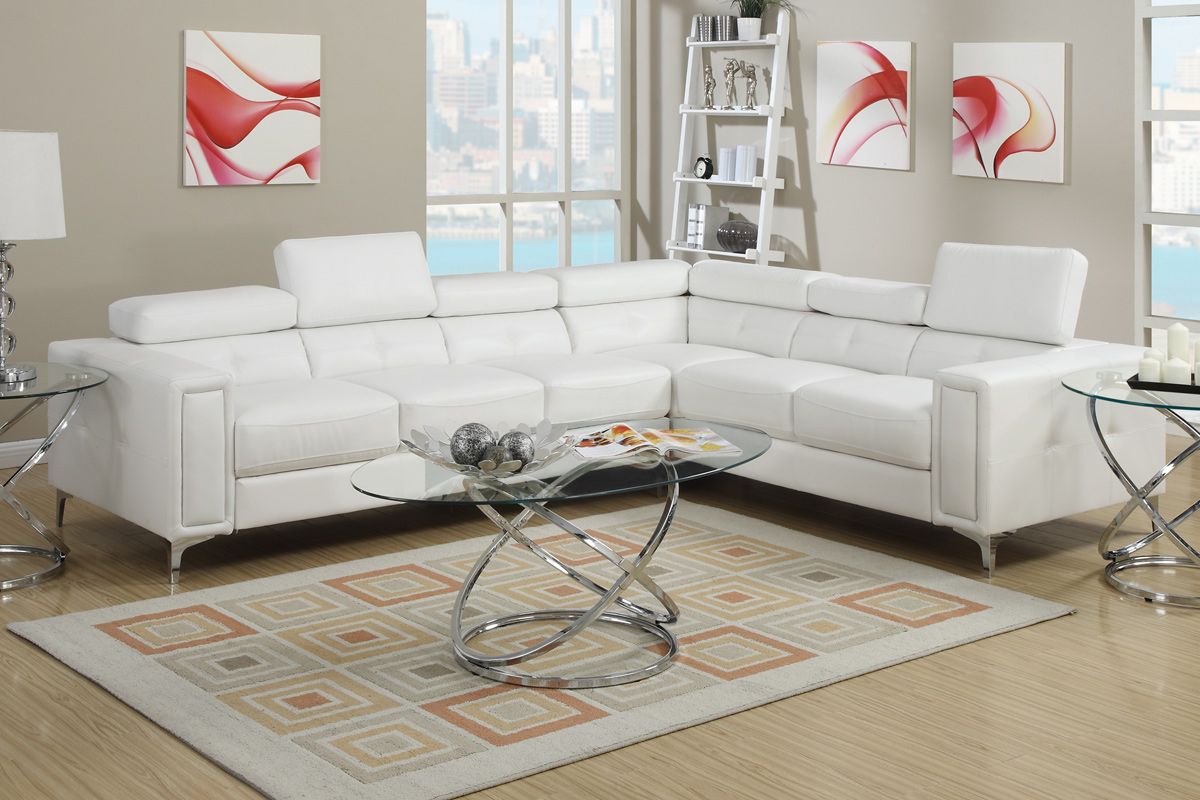 White Metal Sectional Sofa – Steal A Sofa Furniture Outlet Pertaining To Sectional Sofas In White (View 8 of 15)