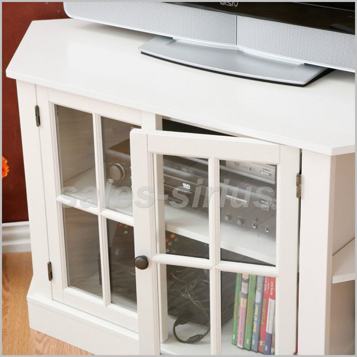 White Tv Corner Unit Stand Cabinet Television Wooden Media Within Flat Screen Tv Stands Corner Units (Photo 11 of 15)