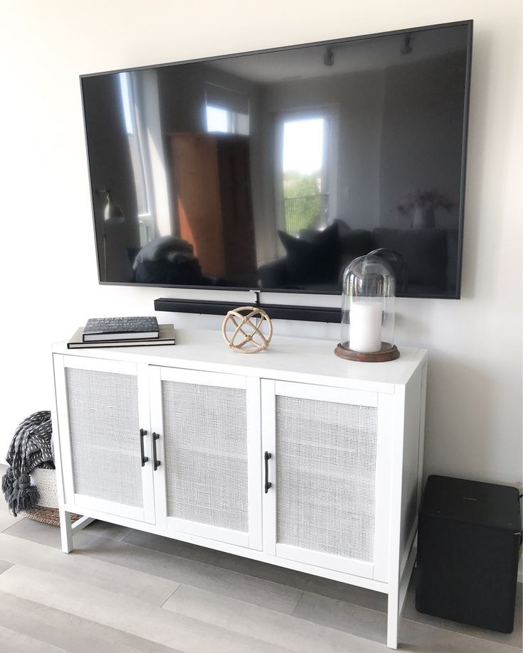 White Tv Stand, Tv Console | White Tv Stands, Tv Consoles With Regard To Farmhouse Tv Stands For 75" Flat Screen With Console Table Storage Cabinet (Photo 8 of 15)