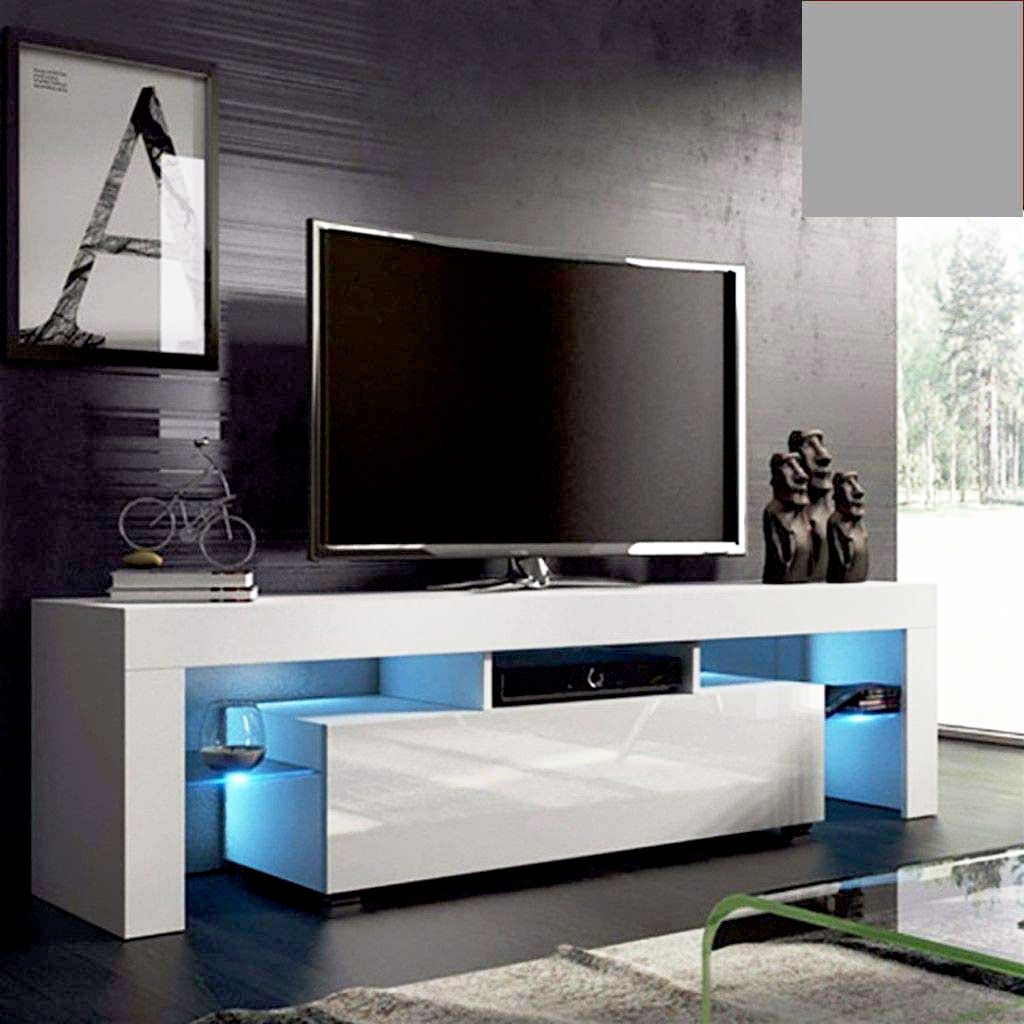 White Tv Stand With Led Lights, Corner Tv Stand With Intended For High Glass Modern Entertainment Tv Stands For Living Room Bedroom (View 8 of 15)