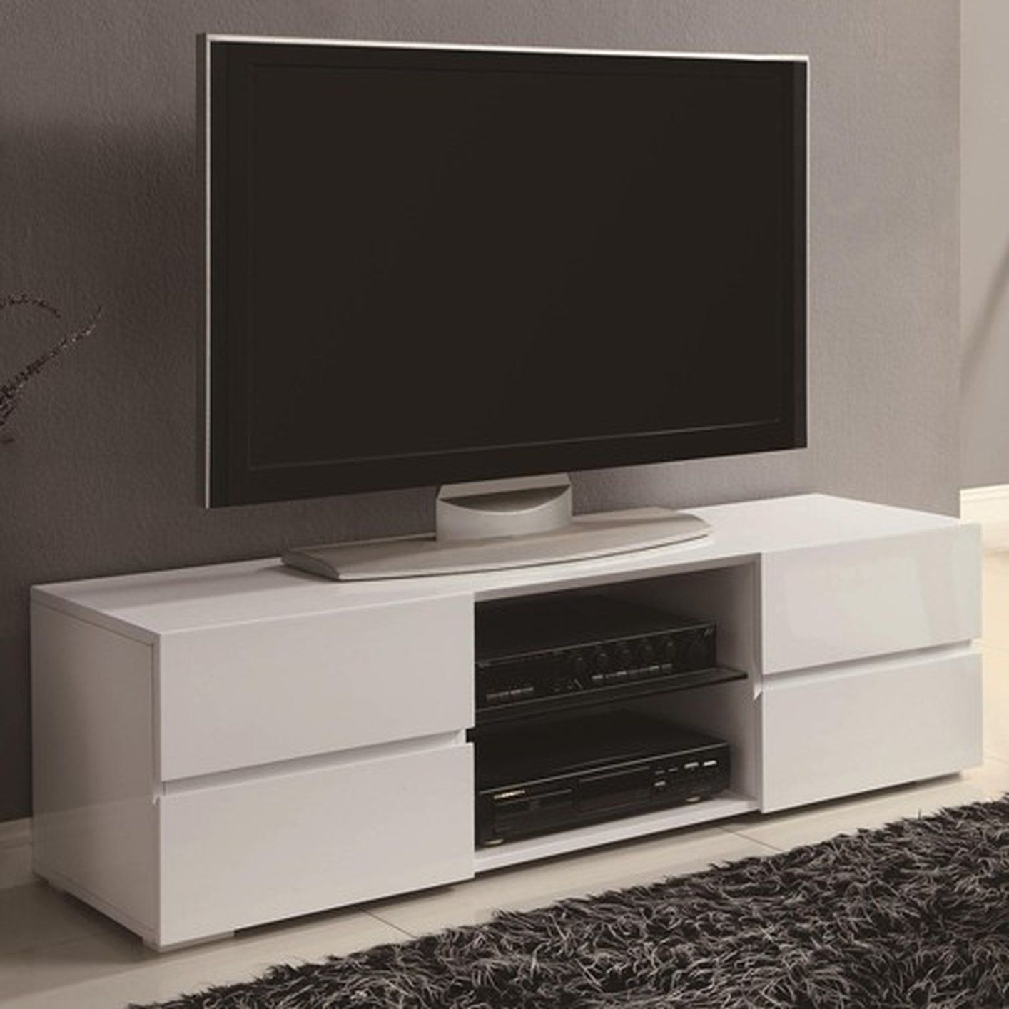 White Wood Tv Stand – Steal A Sofa Furniture Outlet Los Inside White Tv Cabinets (View 9 of 15)
