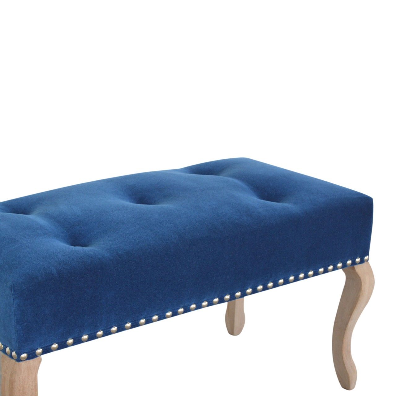 Wholesale French Style Royal Blue Velvet Bench, Dropship With Regard To Artisan Blue Sofas (View 12 of 15)