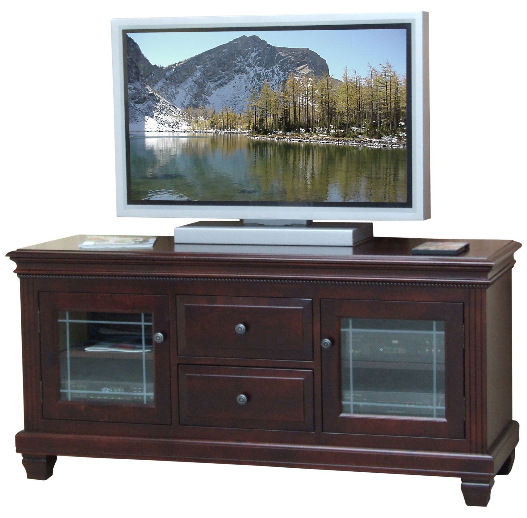 Wide Glass Door Tv Cabinet – Classic Eco Friendly Wood Inside Glass Tv Cabinets With Doors (View 7 of 15)