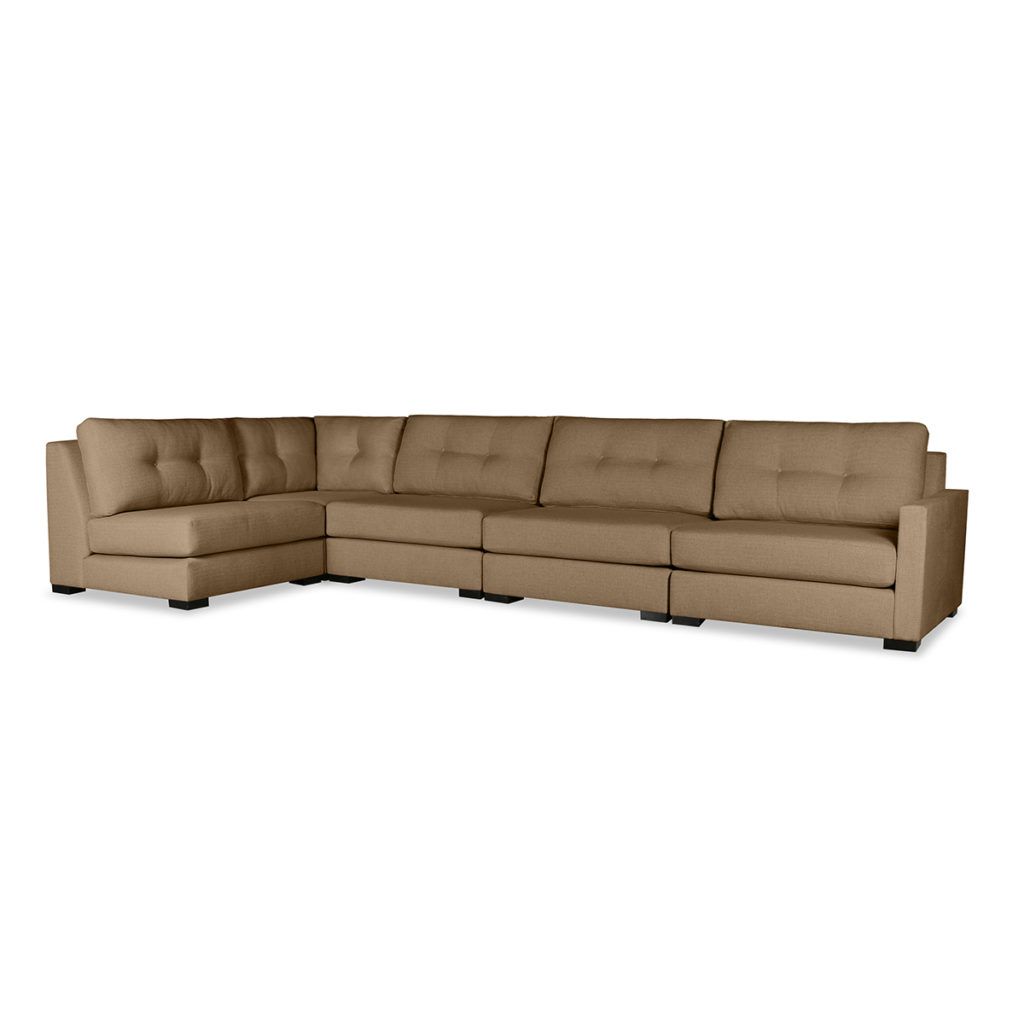 Wilton Buttoned Modular Left L Shape Sectional In Wilton Fabric Sectional Sofas (View 2 of 15)