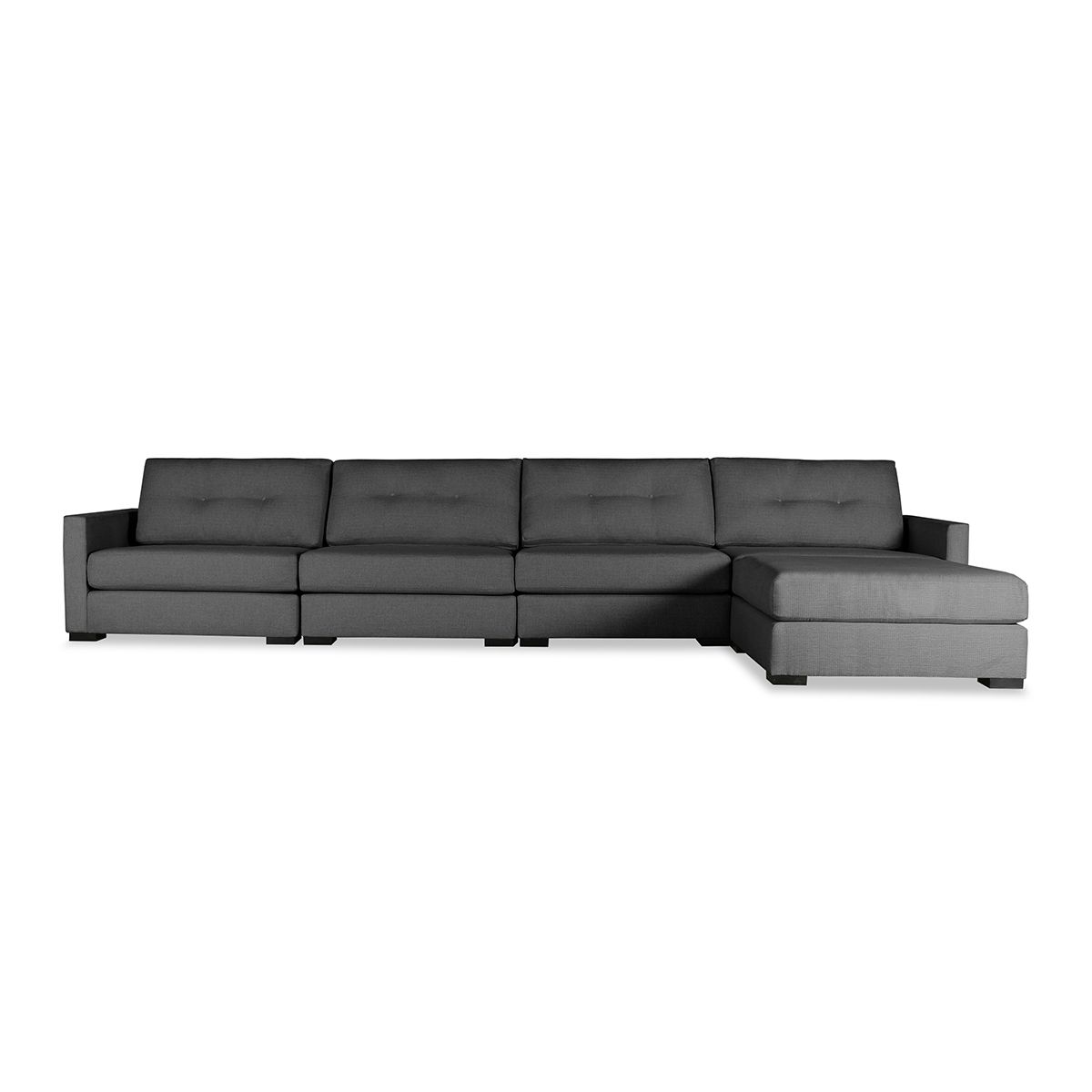 Wilton Buttoned Modular Right Chaise Sectional For Wilton Fabric Sectional Sofas (View 6 of 15)