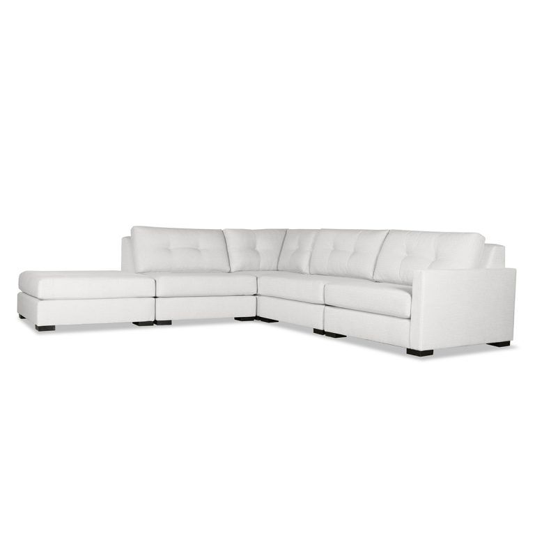 Wilton Buttoned Modular Sectional Right Arm L Shape Left Intended For Wilton Fabric Sectional Sofas (View 4 of 15)