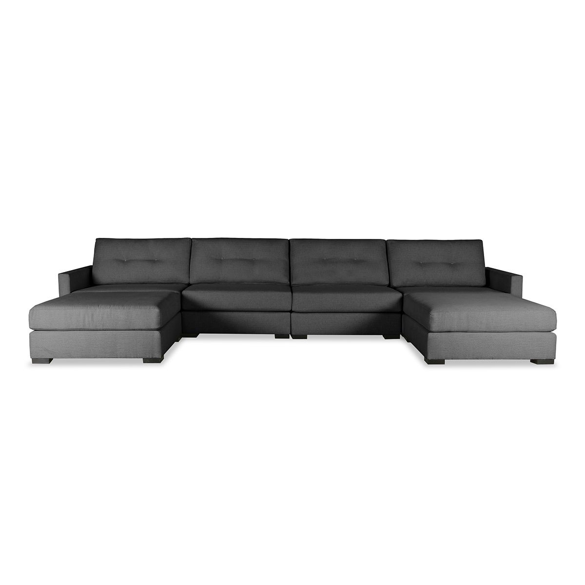 Wilton Buttoned Modular U Shape Double Chase Sectional Inside Wilton Fabric Sectional Sofas (View 3 of 15)
