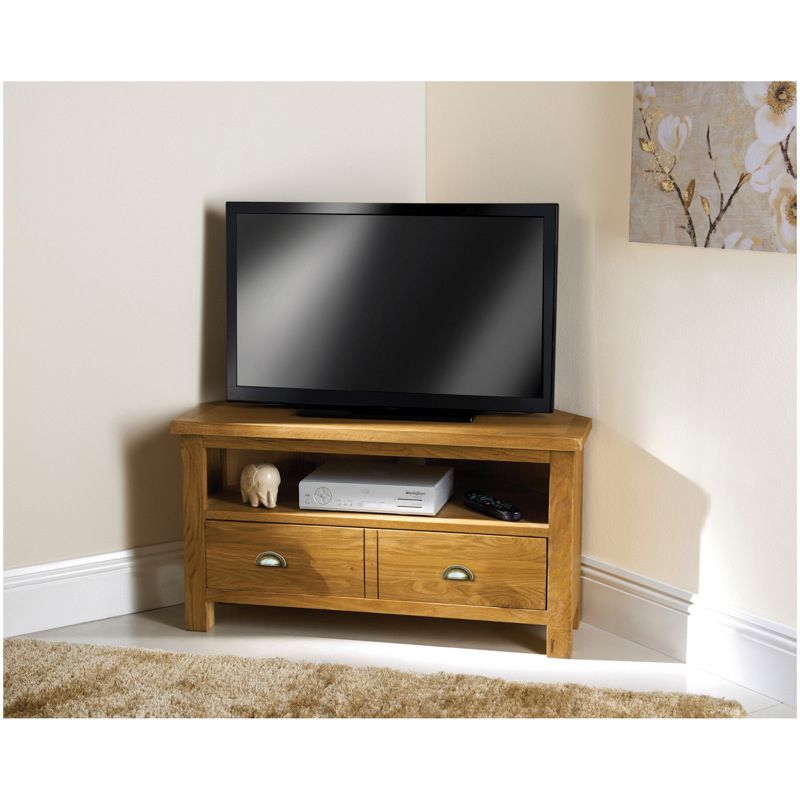 Wiltshire Oak Corner Tv Unit | Living Room Furniture – B&m Inside Dark Oak Corner Tv Unit (View 10 of 15)