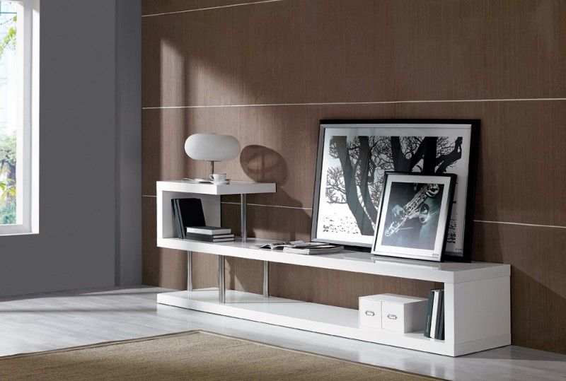 Win 5 Modern White Lacquer Tv Stand Entertainment Center Regarding Modern White Lacquer Tv Stands (View 7 of 15)