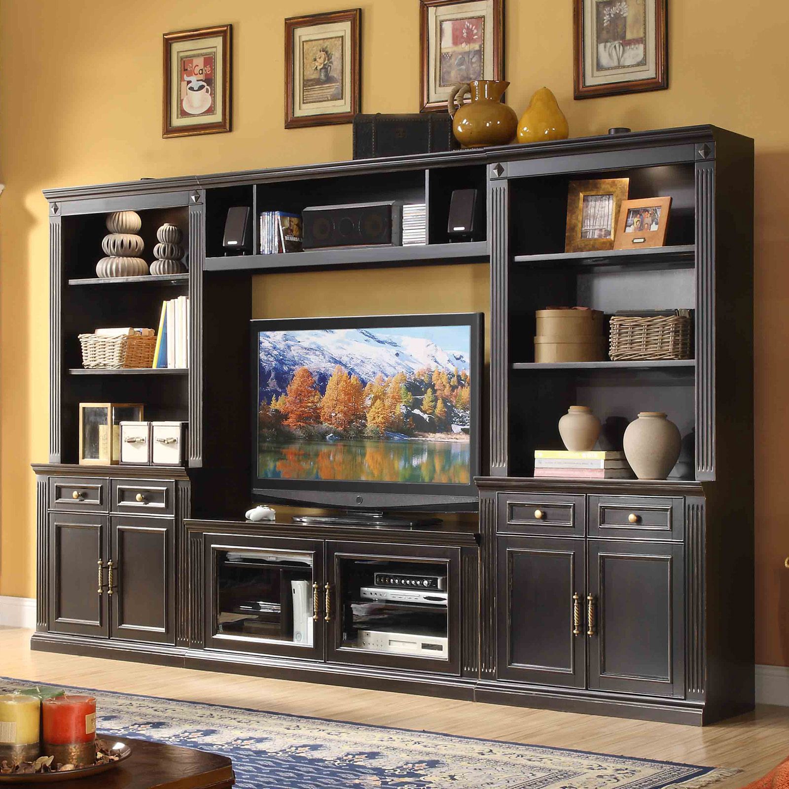 Windsor 4 Piece Entertainment Wall Unit With 56 In (View 3 of 15)