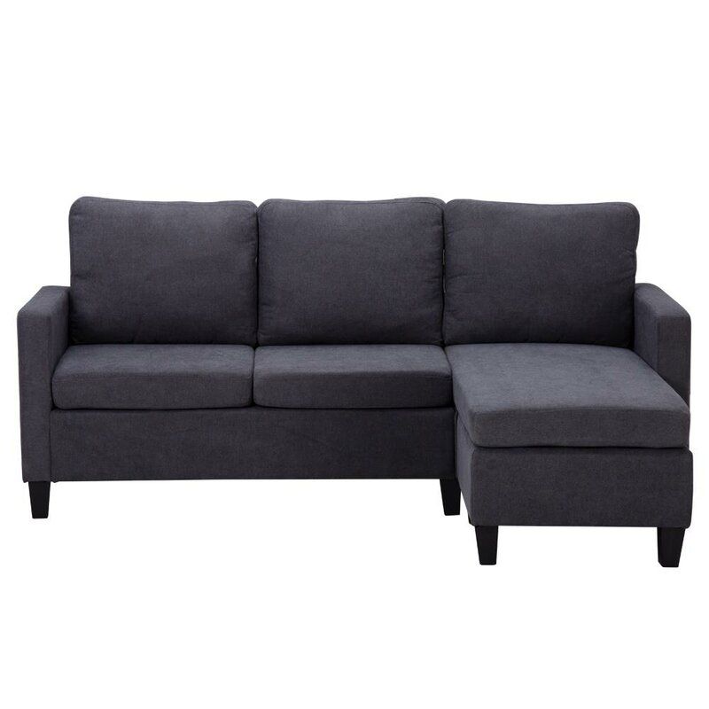 Winston Porter Convertible Sectional Sofa Couch, L Shaped Pertaining To Winston Sofa Sectional Sofas (View 7 of 15)