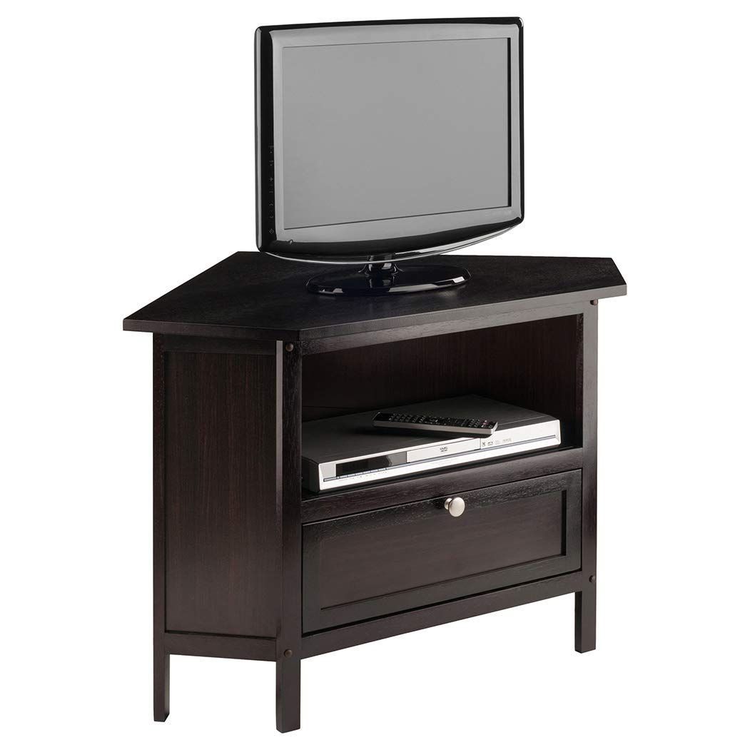 Wood & Style Premium Dã©cor Corner Tv Stand Espresso With Regard To Luxury Tv Stands (View 12 of 15)