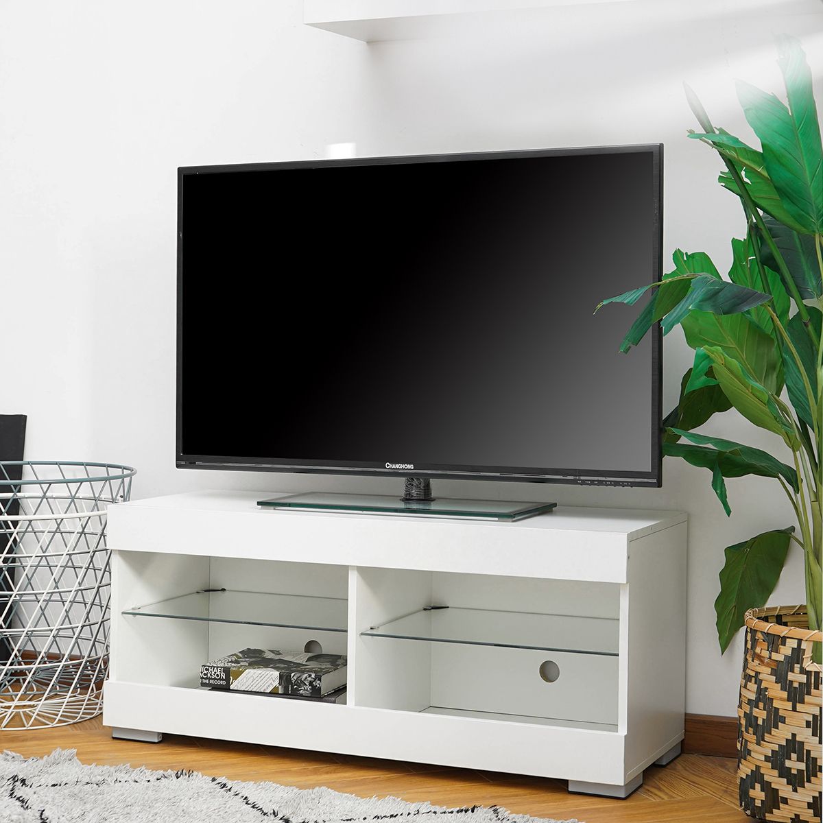 Wood Television Stand Modern Tv Stand Cabinet With Led Inside Contemporary Wood Tv Stands (View 2 of 15)