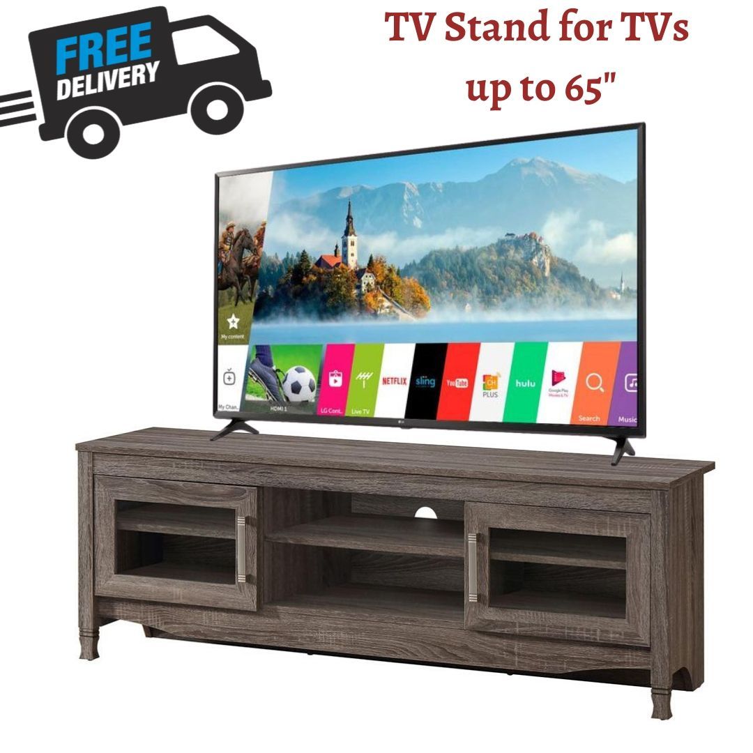 Wooden Tv Stand For 65 Inch Tv Flat Screen Storage With Regard To Techni Mobili 53" Driftwood Tv Stands In Grey (View 11 of 15)