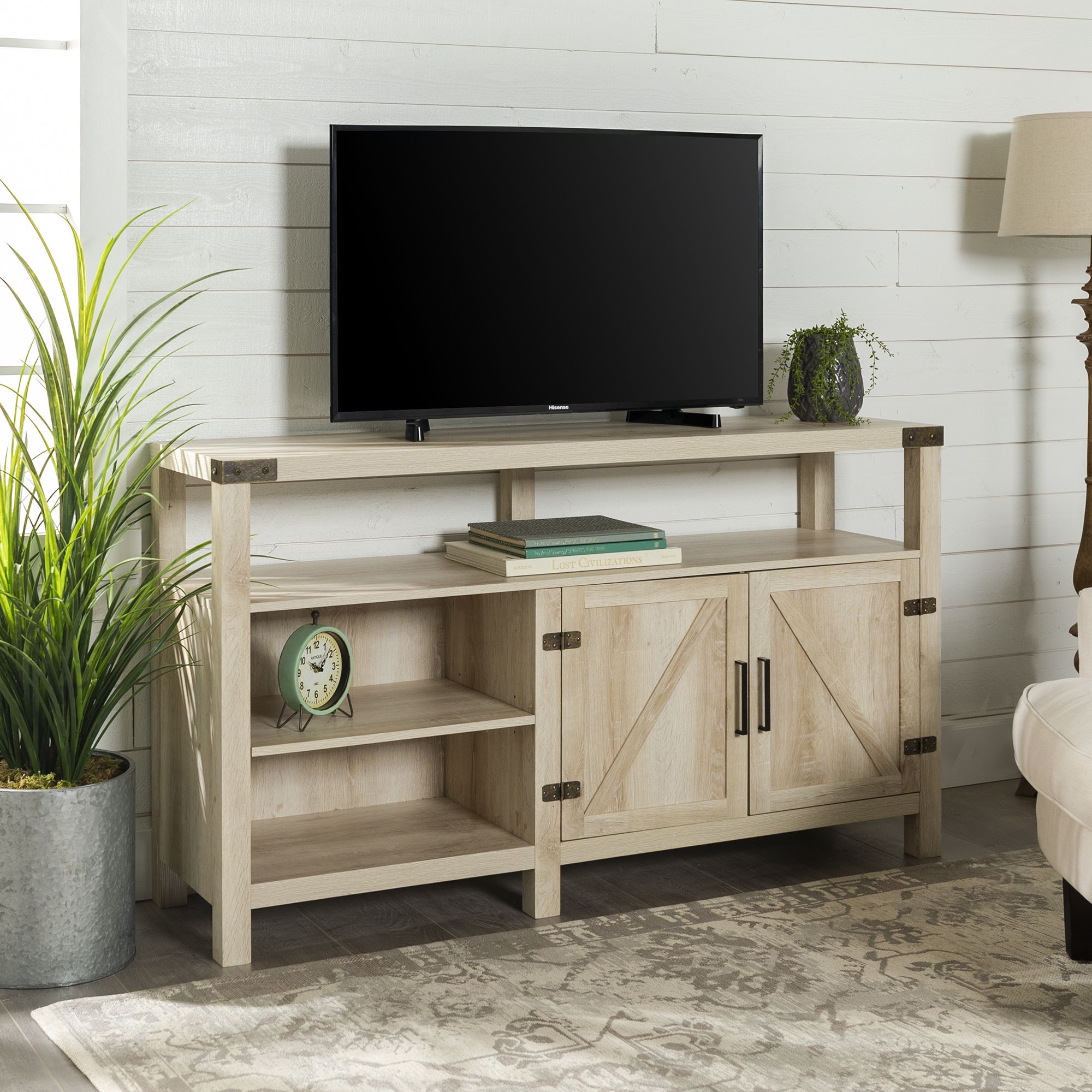 Woven Paths Modern Farmhouse Oak Tv Stand For Tvs Up To 65 Within Totally Tv Stands For Tvs Up To 65&quot; (View 3 of 15)