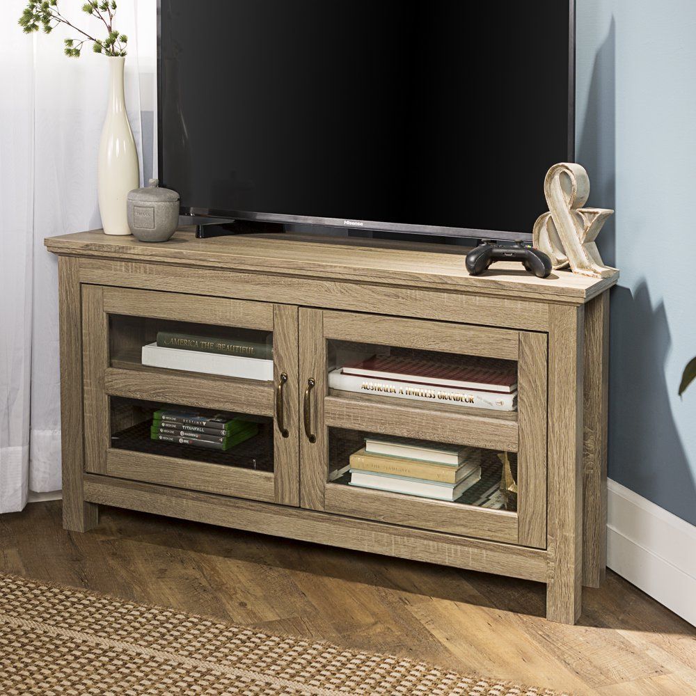 Woven Paths Wood Corner Tv Stand For Tvs Up To 48 Throughout Woven Paths Transitional Corner Tv Stands With Multiple Finishes (Photo 1 of 15)