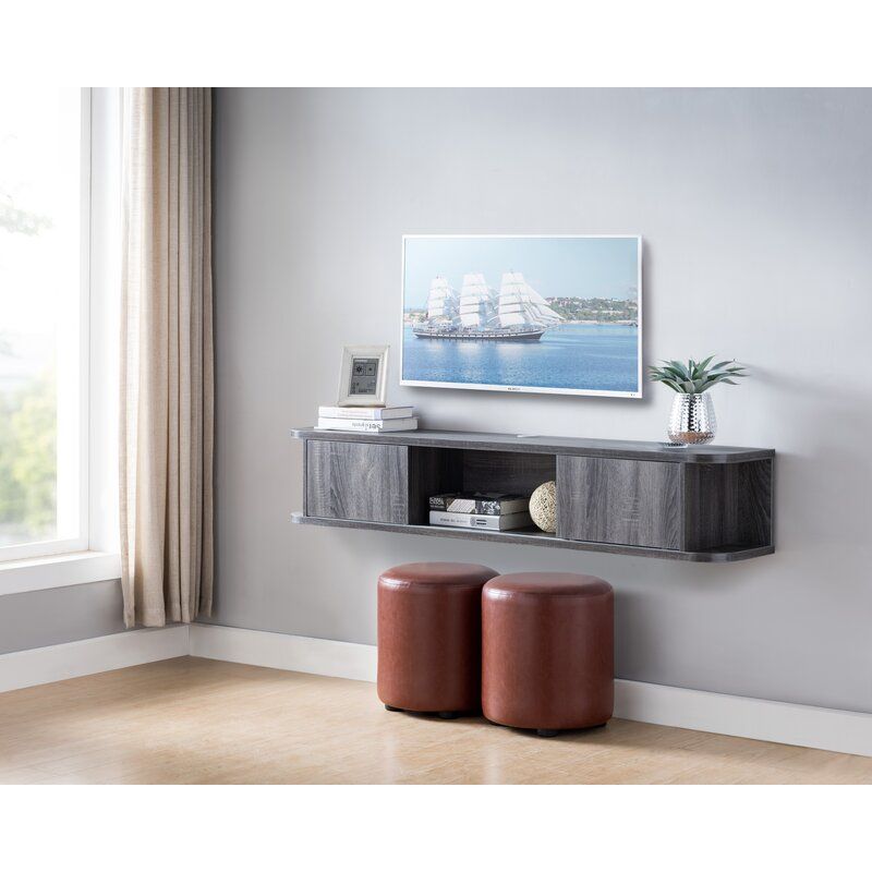 Wrought Studio Keim Solid Wood Floating Tv Stand For Tvs Pertaining To Griffing Solid Wood Tv Stands For Tvs Up To 85&quot; (View 12 of 15)