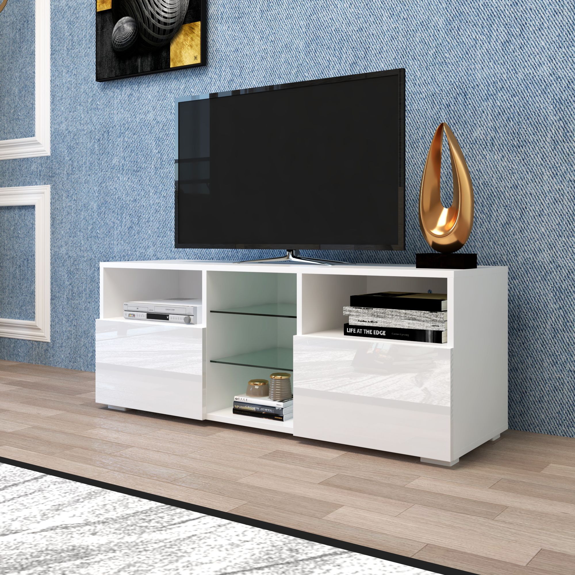 Yofe Tv Entertainment Center For Up To 65 Inch Tv, High Throughout Neilsen Tv Stands For Tvs Up To 65" (Photo 3 of 15)