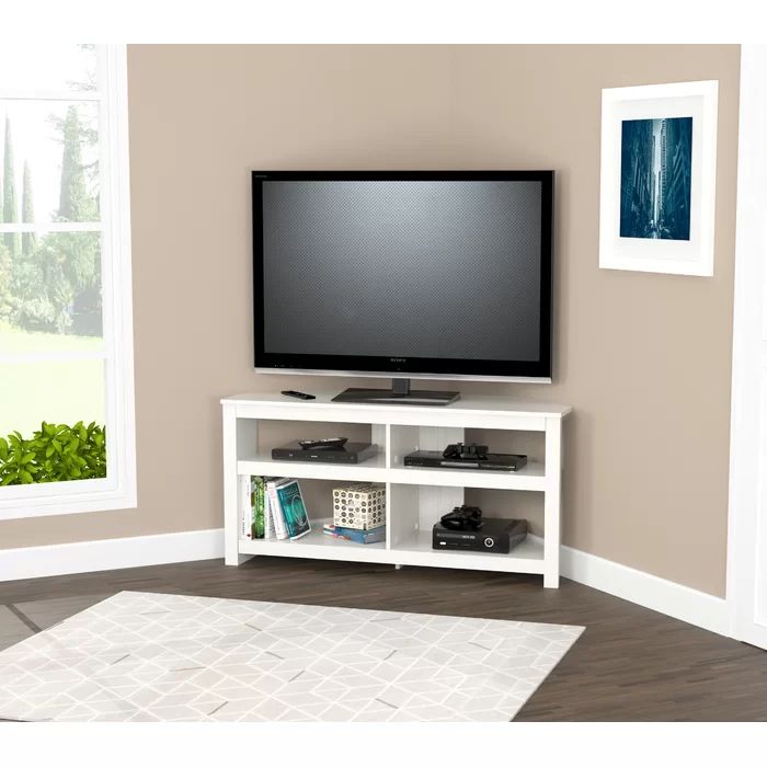 Zipcode Design Chatsworth Corner Tv Stand For Tvs Up To 60 Throughout Black Corner Tv Stands For Tvs Up To  (View 5 of 15)