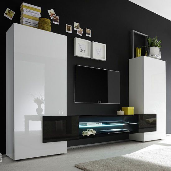 Zone Ebony Black High Gloss Large Sideboard | Browse Over With Edgeware Small Tv Stands (View 1 of 10)