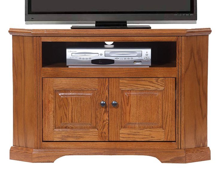 American Heartland Oak Corner Tv Stand In Medium | Oak With Sherbourne Oak Corner Tv Stands (Photo 16 of 28)