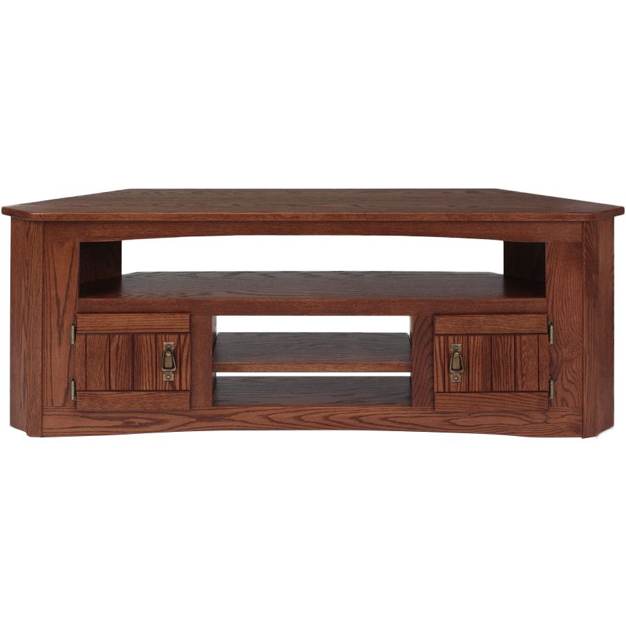 Solid Oak Mission Style Corner Tv Stand – 61" – The Oak Intended For Oak Corner Tv Stands (View 17 of 28)
