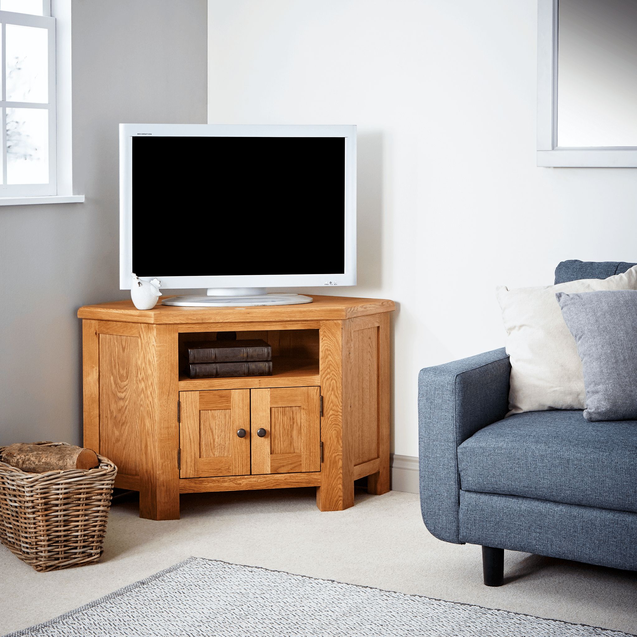 Zelah Oak Corner Tv Stand | 24 Furniture Store : Great For Oak Corner Tv Stands (View 27 of 28)