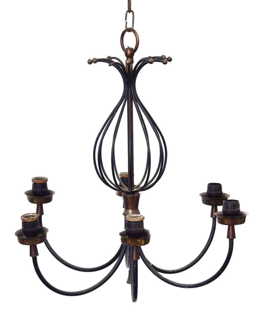 1970s Classic Brass 6 Light Chandelier | Olde Good Things With Natural Brass Six Light Chandeliers (View 3 of 15)
