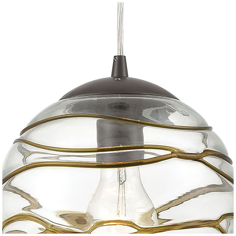 31753/1 Elk Lighting Vines 1 Light Mini Pendant In Oil With Regard To Bubbles Clear And Natural Brass One Light Chandeliers (View 6 of 15)