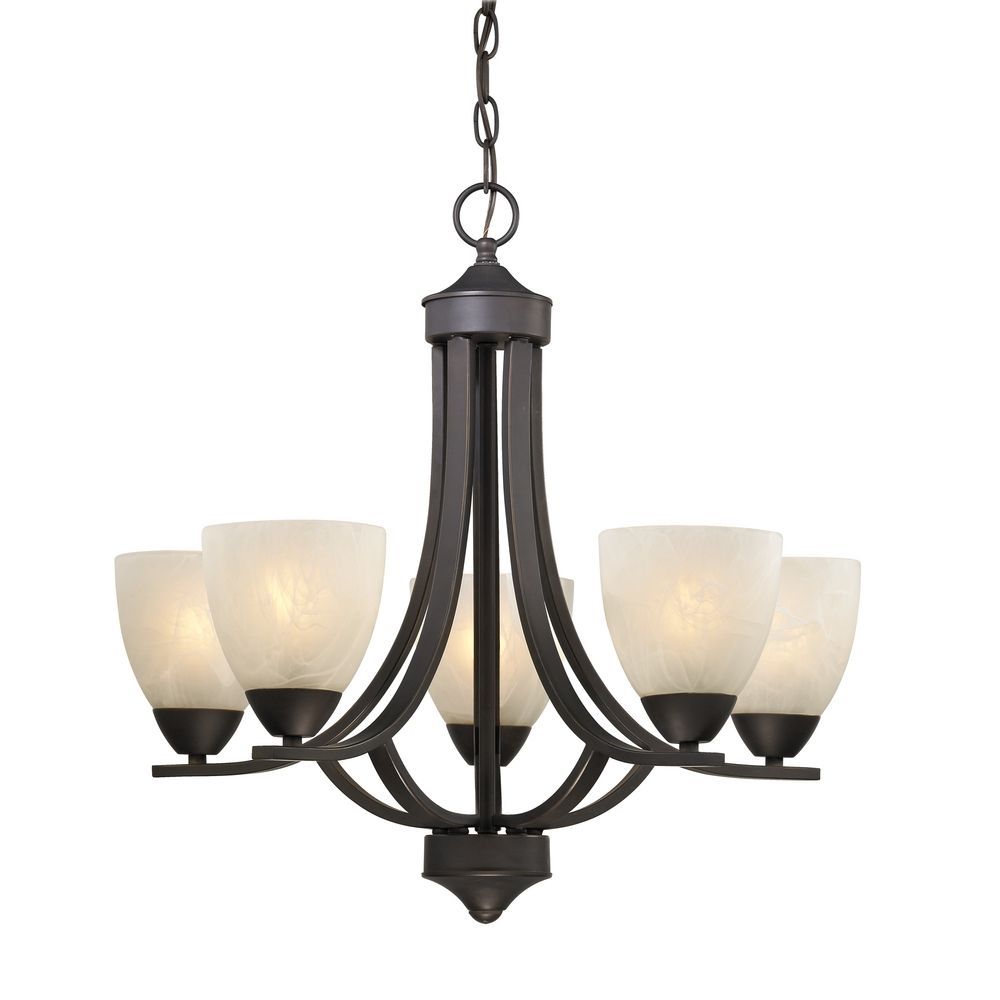 5 Light Chandelier With Alabaster Glass In Bronze | 222 78 Within Old Bronze Five Light Chandeliers (View 5 of 15)