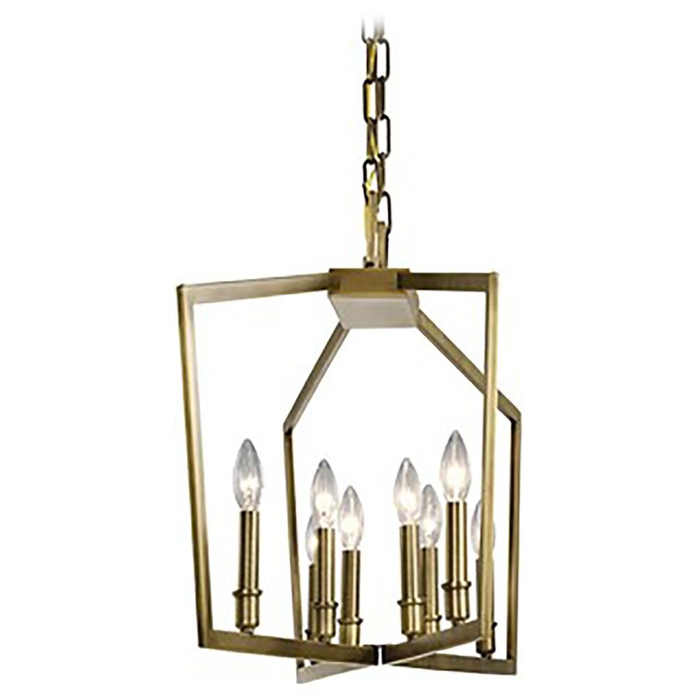 Abbotswell 8 Light Natural Brass Chandelier With Exposed Regarding Natural Brass 19 Inch Eight Light Chandeliers (View 2 of 15)