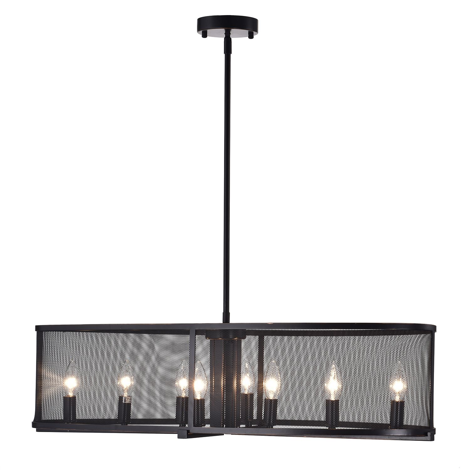 Aludra 8 Light Oil Rubbed Bronze Oval Metal Mesh Shade Intended For Steel Eight Light Chandeliers (View 13 of 15)
