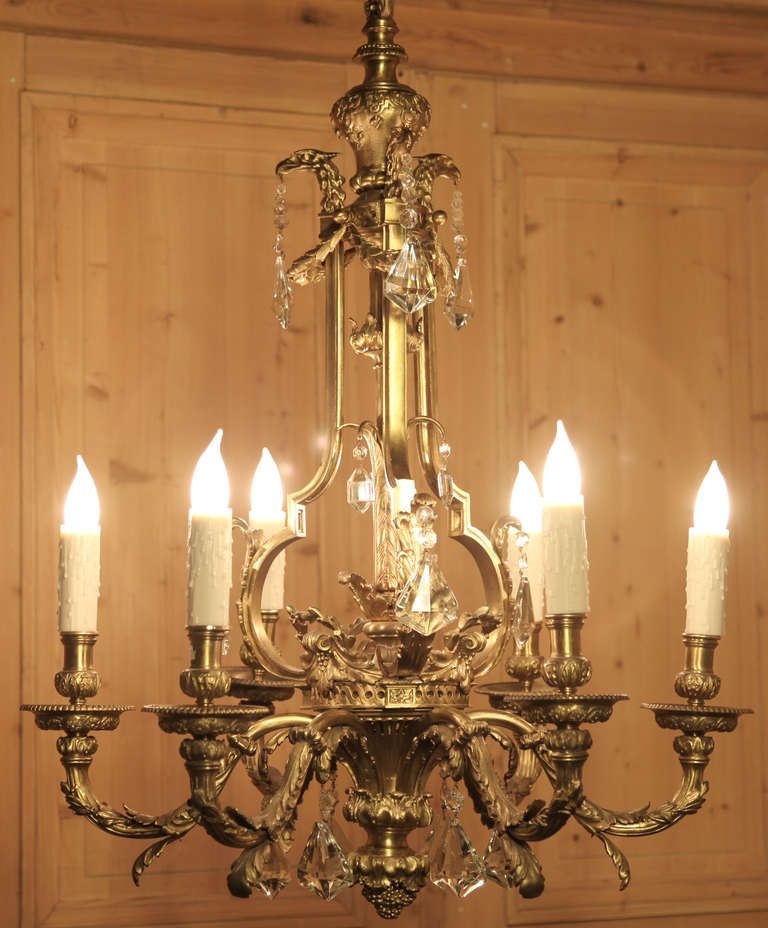 Antique French Louis Xvi Bronze Chandelier For Sale At 1stdibs Pertaining To Old Bronze Five Light Chandeliers (View 4 of 15)