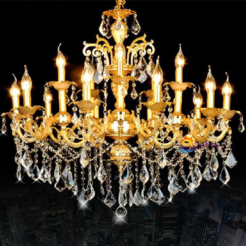 Antique Led Candle Lamps Gold Crystal Chandeliers Hanging Within Antique Gild Two Light Chandeliers (View 5 of 15)