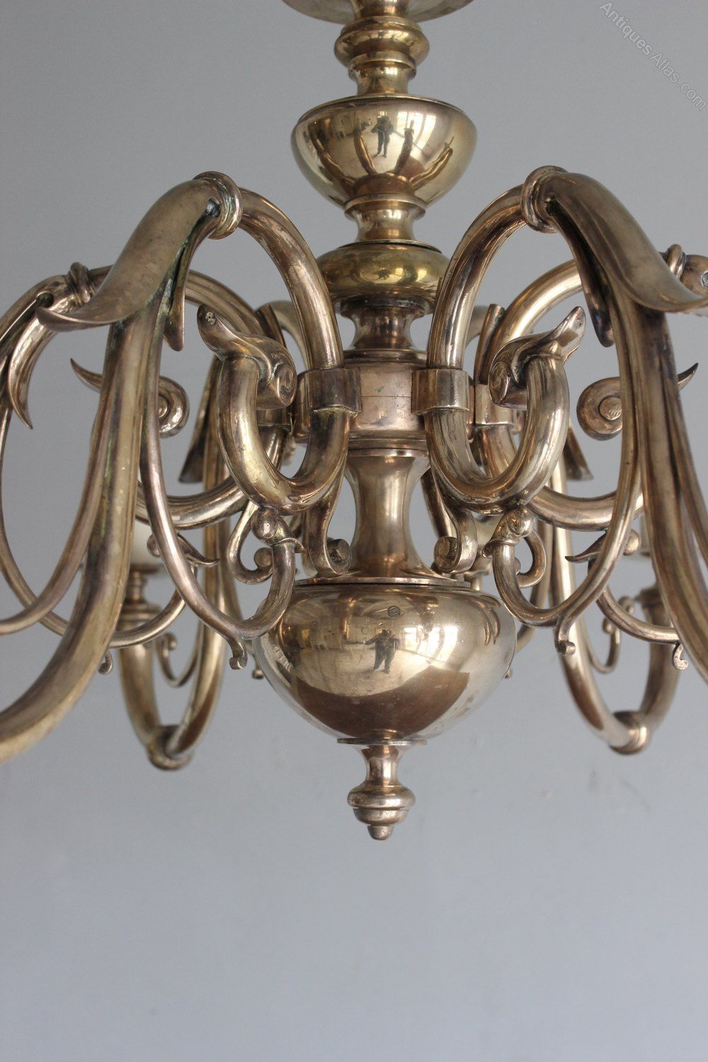 Antiques Atlas – English Antique Brass Chandelier Inside Antique Brass Seven Light Chandeliers (View 13 of 15)