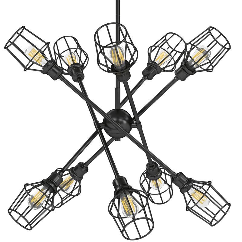 Axel 10 Light Chandelier In Matte Black With Matte Black Throughout Matte Black Nine Light Chandeliers (View 14 of 15)