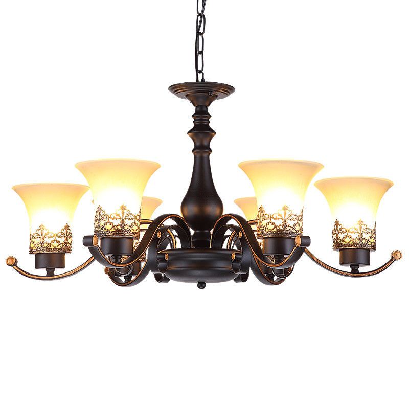 Black Iron Works Chandelier For Indoor Home Lighting Intended For Black Iron Eight Light Chandeliers (View 9 of 15)