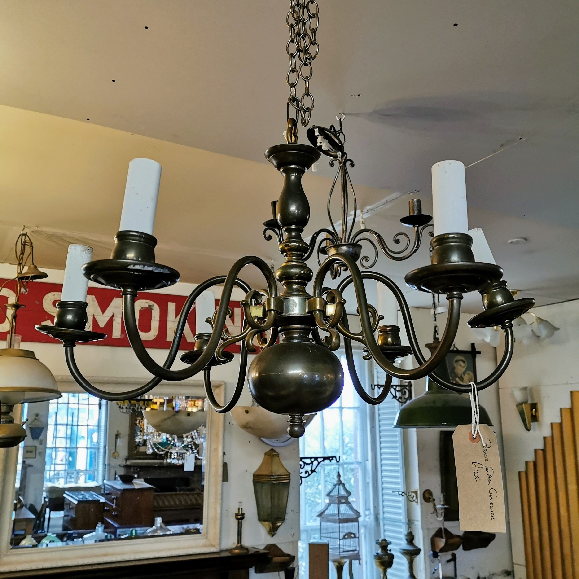 Brass 6 Arm Chandelier For Natural Brass Six Light Chandeliers (View 11 of 15)