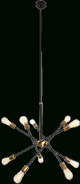 Caden 10 Light Sputnik Chandelier | Black/brass | Decorist For Black And Brass 10 Light Chandeliers (View 4 of 15)