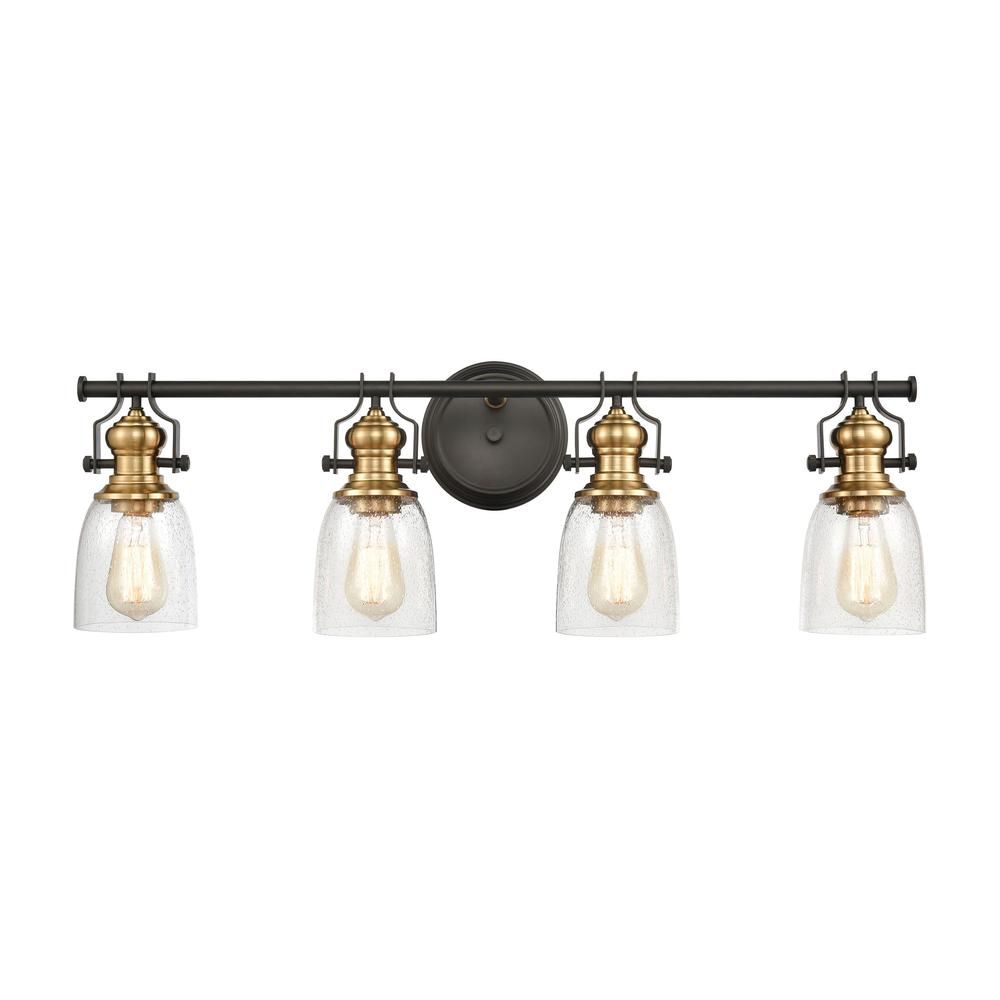 Chadwick 4 Light Vanity Light In Oil Rubbed Bronze And For Oil Rubbed Bronze And Antique Brass Four Light Chandeliers (Photo 10 of 15)