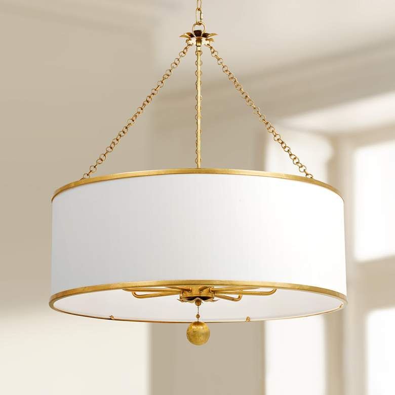 Crystorama Broche 29" Wide Antique Gold Drum Chandelier In Antique Gold 18 Inch Four Light Chandeliers (View 15 of 15)