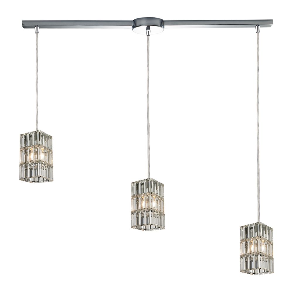 Cynthia 3 Light Pendant In Polished Chrome And Clear K9 Intended For Polished Chrome Three Light Chandeliers With Clear Crystal (Photo 8 of 15)