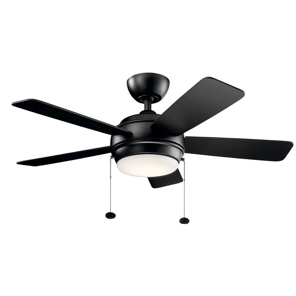 Goodwood Ridge – 42 Inch Ceiling Fan With Light Kit Satin Throughout Satin Black 42 Inch Six Light Chandeliers (View 1 of 15)
