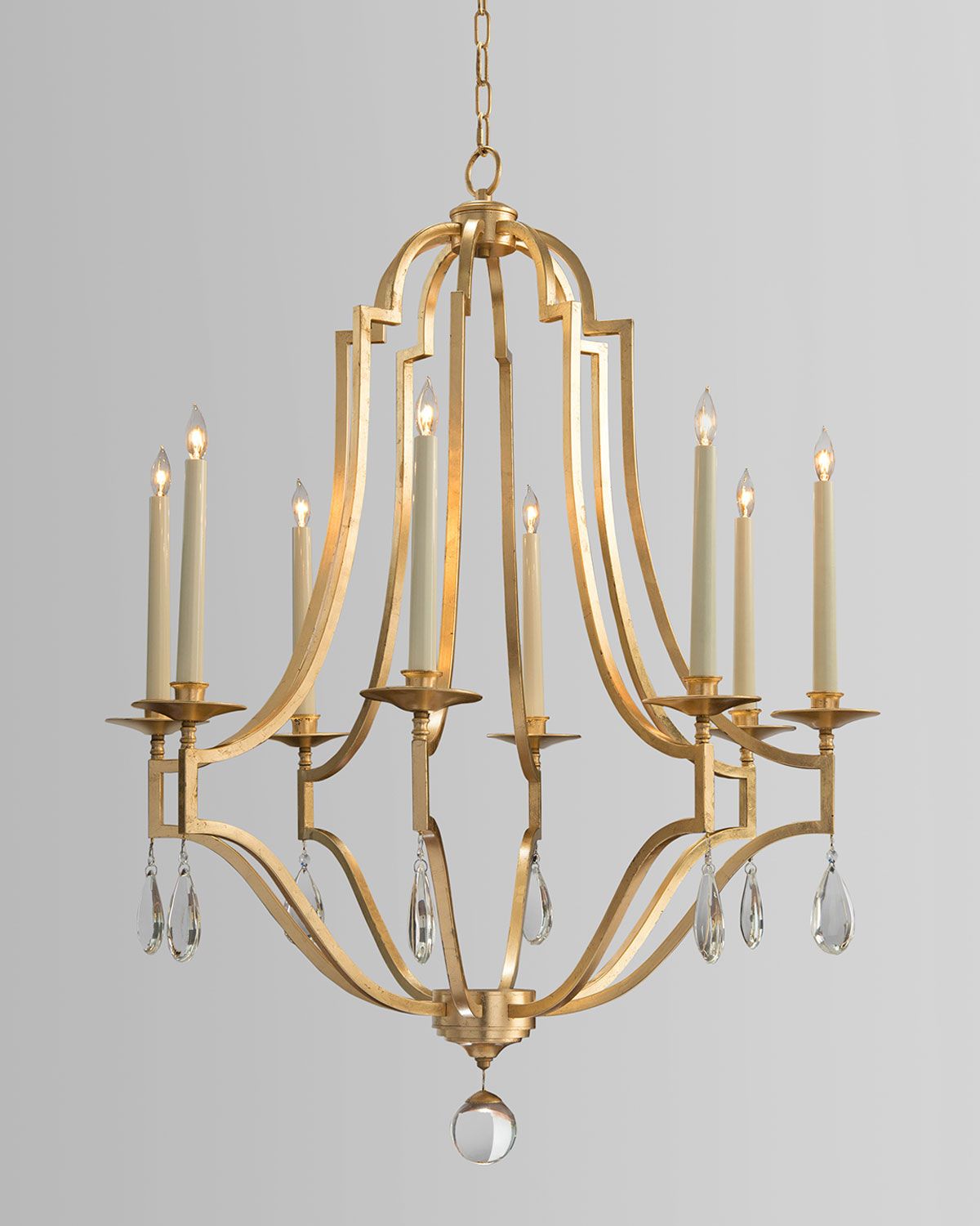 John Richard Collection Gold Leaf & Crystal 8 Light Inside Antique Gold 18 Inch Four Light Chandeliers (View 13 of 15)