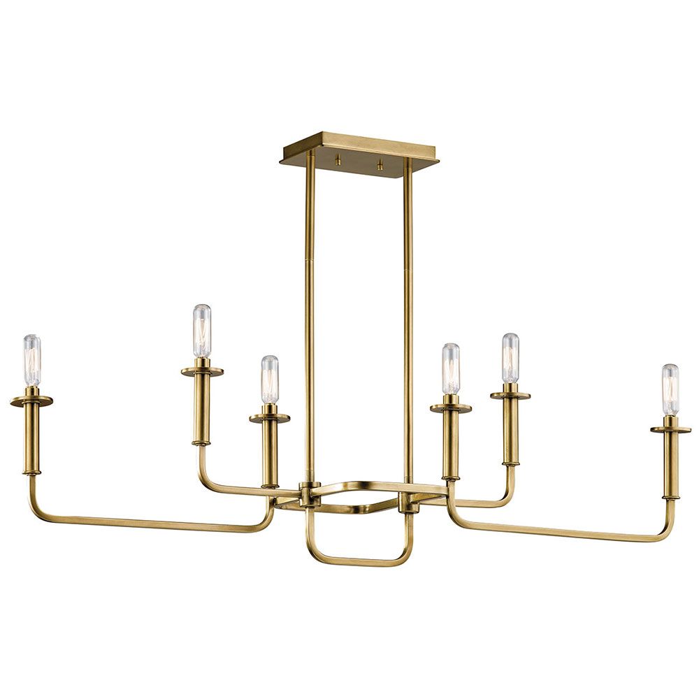 Kichler 43362nbr Alden Contemporary Natural Brass With Natural Brass 19 Inch Eight Light Chandeliers (Photo 7 of 15)