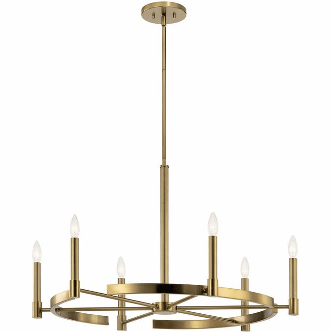 Kichler 52427bnb Tolani Contemporary Brushed Natural Brass Within Natural Brass 19 Inch Eight Light Chandeliers (View 6 of 15)