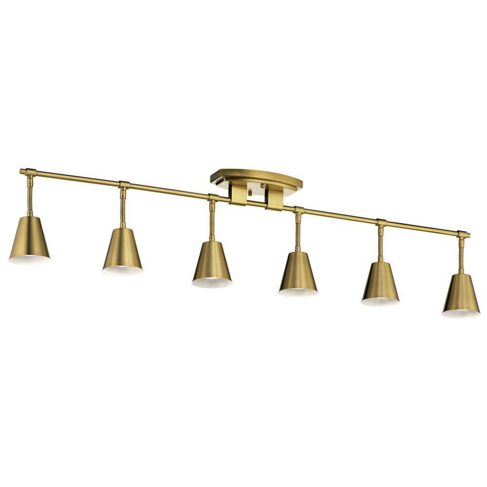 Kichler Lighting Sylvia Brushed Natural Brass Track Light Throughout Natural Brass Six Light Chandeliers (View 15 of 15)