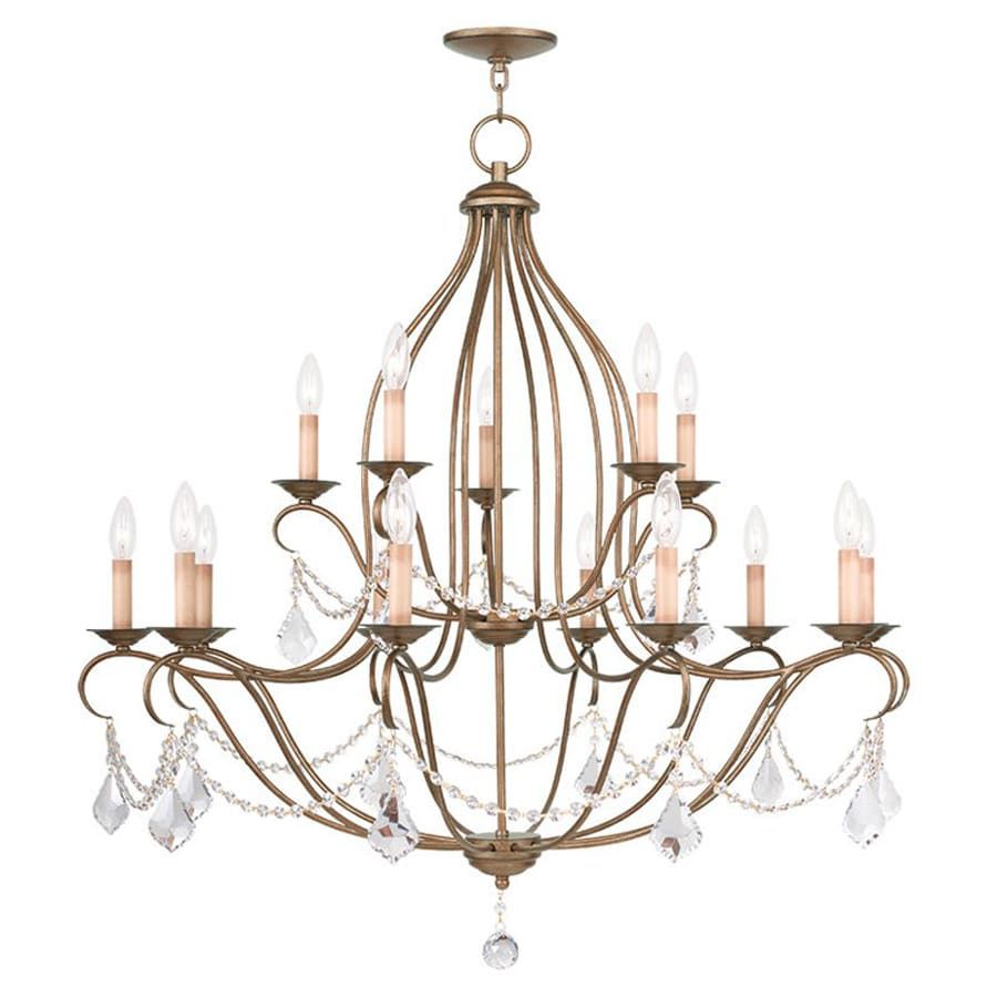 Livex Lighting Chesterfield 15 Light Antique Gold Leaf In Antique Gold 18 Inch Four Light Chandeliers (View 7 of 15)