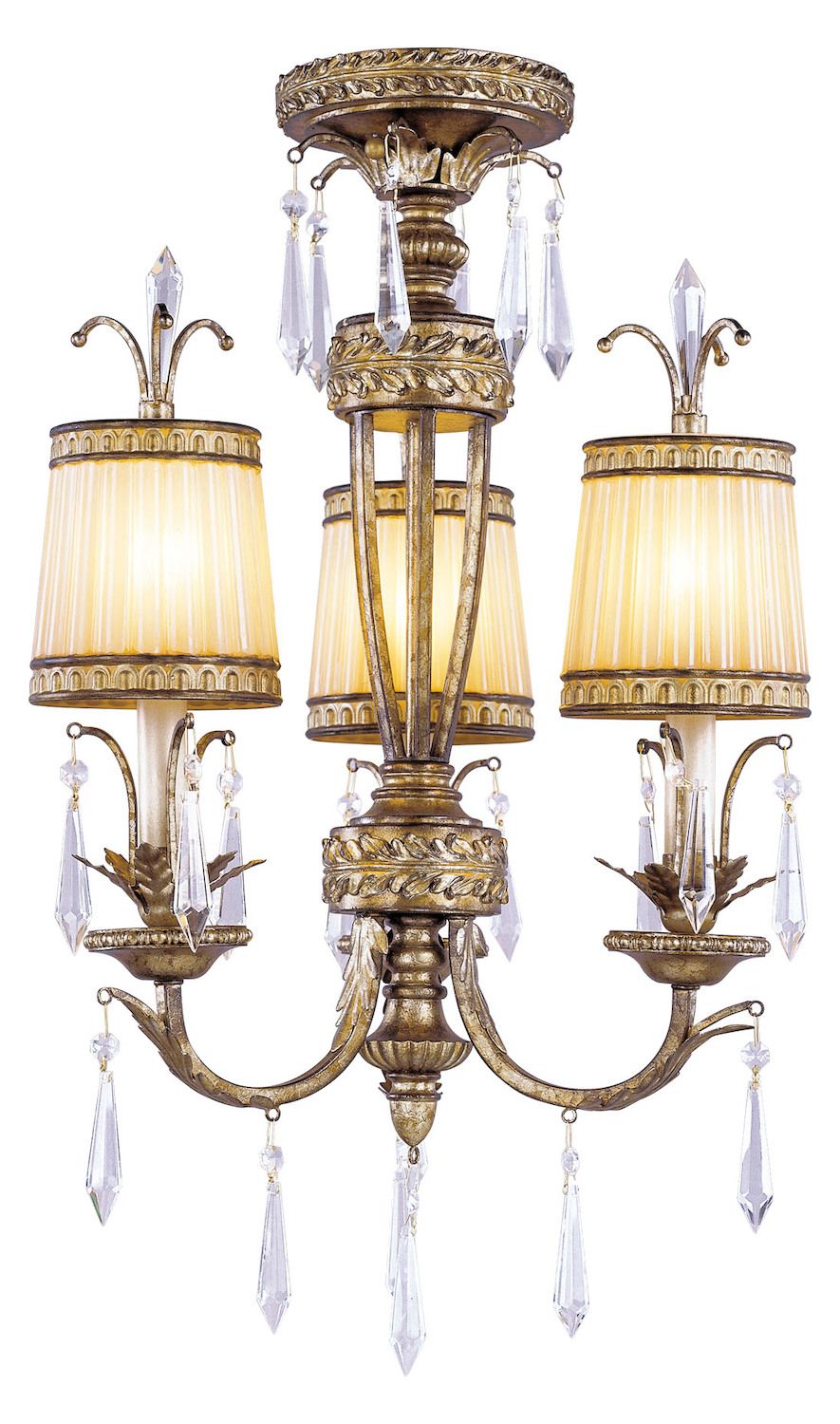 Livex Lighting Vintage Gold Leaf Up Chandelier Vintage With Regard To Antique Gold Three Light Chandeliers (View 13 of 15)
